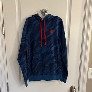 Nike Blue and Red Hoodie